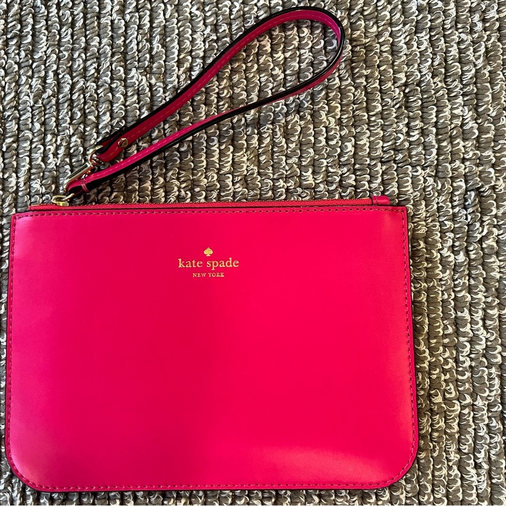 Kate Spade Bright Pink Leather Wristlet